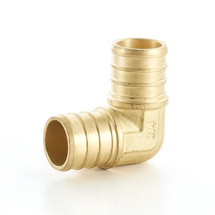 Pex Fittings 1/2 Inch 90 Degree Elbow Crimp Fitting 1/2 PEX F1807 to 1/2 PEX F1807 Adapter Lead Free Brass