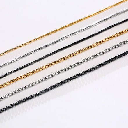 Colar Masculino Hip Hop 3-7mm Wide Pearl Chain Necklace Edelstahlkette Stainless Steel Pearl Chain Choker Popular for Men Women
