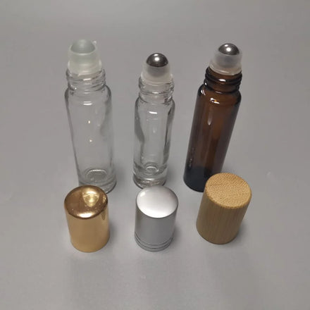 4ml 6ml 8ml 10ml Steel Roller Ball Perfume Essential Oil Frosted Matte Glass Roller on Bottle with Aluminum Cap