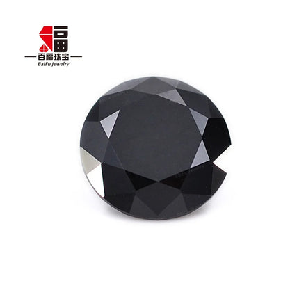 Baifu Round Brilliant Cut Black CZ Stones 1.0-3.0mm 5A Quality Loose Cubic Zirconia