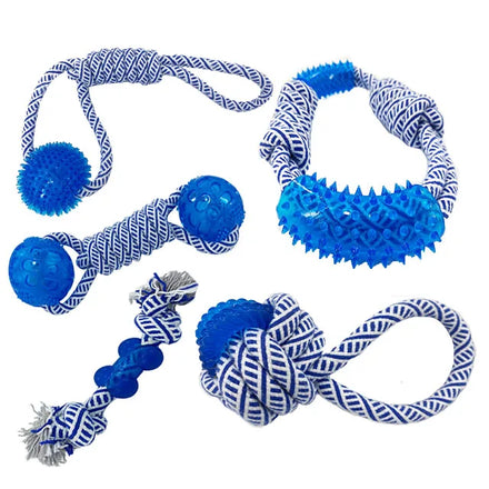 Wholesale Eco-Friendly Ocean Series Cotton Rope Dog Toys TPR Thorn Ball & Golden Retriever Pet Molar Toy