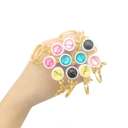 Colorful Nylon Spoolie Keychain Eyelash Wand Brush with Clear Tube for Lash Extensions and Mascara Eyelash Spoolies Brushes