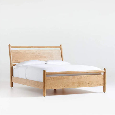 Modern Customizable Queen/King Size Solid Oak Pine Wood Bed Frame GreenHome SH-W025 Foldable ODM Service Bedroom Furniture