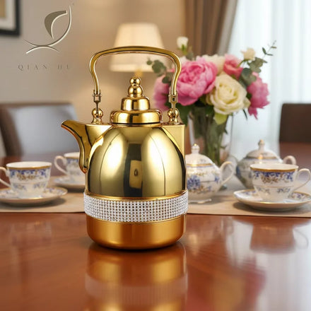 2026 New Arrived QIAN HU Nice Modern Thermal Tumbler Hot Water Vacuum Tea Flask Glass Inner 1000ml Thermos Set Gift Box