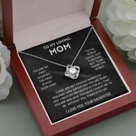 SC Hot Selling to My Loving Mom Necklace Birthday Gift Luxury Silver Plated Zircon Diamond Four Leaf Clover Necklace for Women