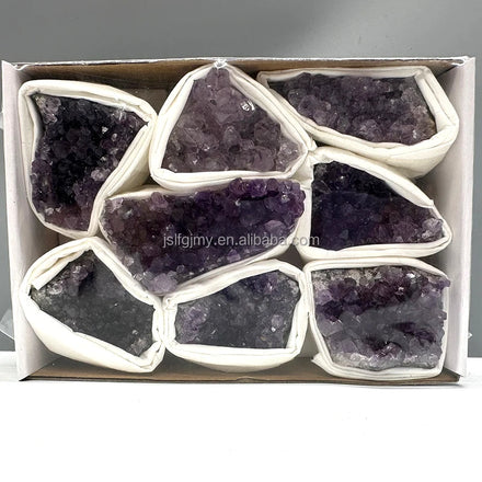 Wholesale Mineral Specimens Amethyst Cluster Rough Crystals Gift Boxes for Healing