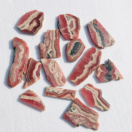 Wholesale Crystals Crafts Natural Rhodochrosite Rough Uneven Slices Nuggets Gemstones Raw Crystal Stone for Decoration
