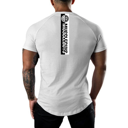 Summer Custom Clothing Workout Shirt Cotton Breathable Tops for Men Solid Color Running T-shirt Street Bodybuilding T Shirt