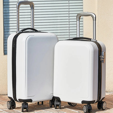 Wholesale BSCI Audit Factory 18 Inch Cabin Luggage White Suitcases ABS PC Travel Trolley Suitcase Sets for Students