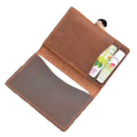 Men Slim Genuine Leather Vintage RFID Blocking Wallet Multi-Function Folding Holder for Passport Credit Cards and Coins