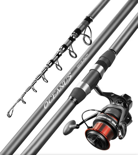 A1 2.1m-5.4m Surf Casting Rod Pole Carbon Extendable Surfcasting Telescopic Rock Sea Fishing Rods Long Casting Surf Fishing Rod
