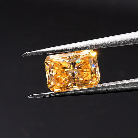 Pass Diamond Test Champagne Color Radiant Cut Loose Moissanite Stone for Jewelry