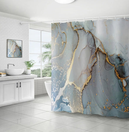 Popular Waterproof Fabric Gold Print Art African American Style Bathroom Sets Shower Curtain With Bath Rug Set 4 Pcs