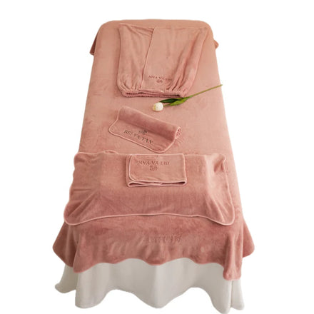 Six-piece Microfiber Beauty Salon Towel Set Hairdresser's Headband Bath Towel Bath Skirt Bathrobes Face Towel Customized