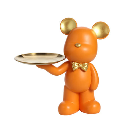 Creative Violent Bear Storage Tray Ornaments Candy Key Storage Tray for Birthday Gift Home Decor