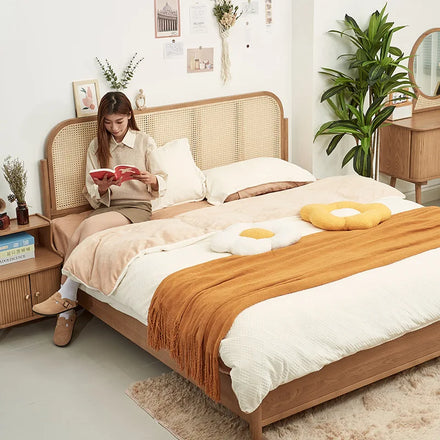 Wholesale Modern Style Double King Size Solid Wood Folding Platform Bed Frame Customized Oem Fabric Upholstered Bedroom Use