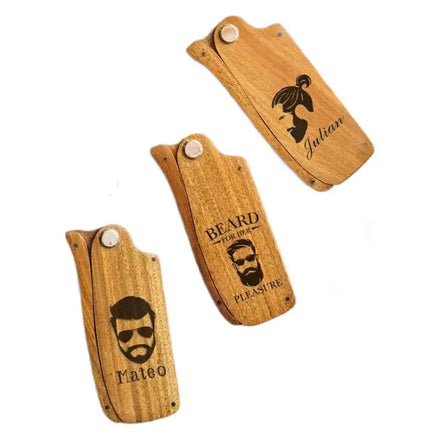 Foldable Sandalwood Hair Comb Handcrafted Wooden Craft Anti-Static Detangling Grooming Tool for Men & Women