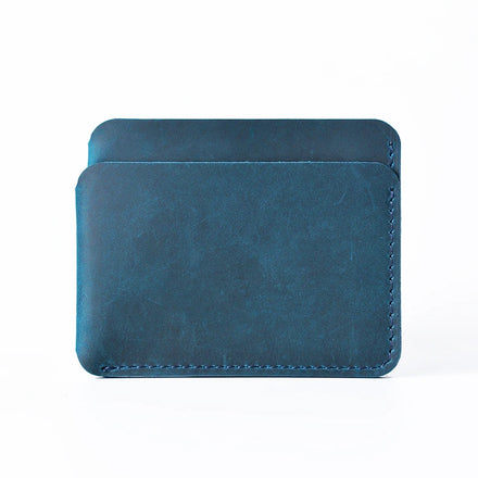 New Membership Genuine Leather Vintage RFID Blocking Unisex Durable Card Holder Creative Students Fashion Hand-Stitched Wallet