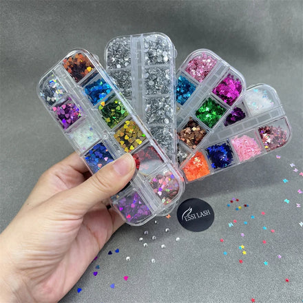 ESSI LASH Supplies Best Selling Heart Star Butterfly Rain Stone Lash Decals Tools for Individual Eyelash Extension