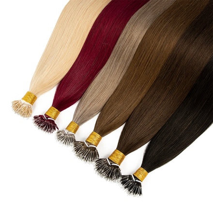 Qingdao Haohao Hair Nano Tip Hair Extensions Human Hair Wholesale Double Drawn Keratin 100% Unprocessed Nano Ring Human Hair