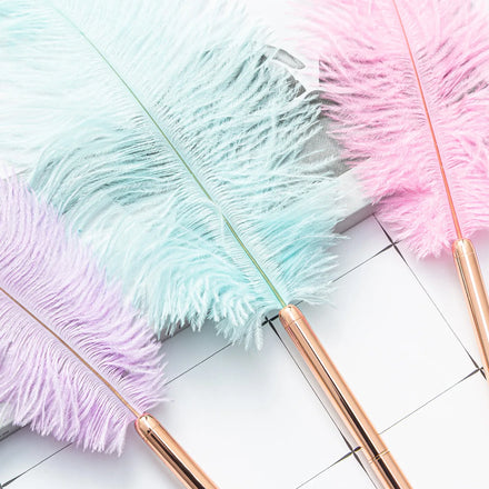 Wholesale Hot Selling New Custom logo Metal White Feather Pen