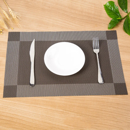 Waterproof Heat Resistant Eco-friendly Classic Cotton Yarn Woven Non-slip Place Mats for Dining Table Custom PVC Placemats