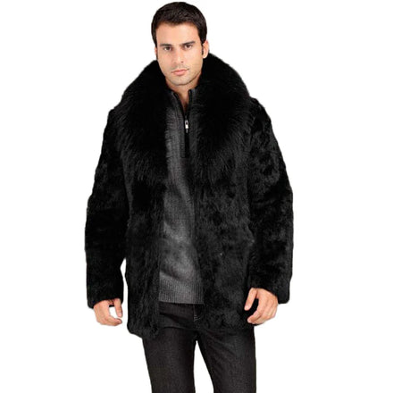 2026 New Design Men's Long Thick Faux Fur Overcoat Trench Coat Eco-Friendly Breathable Large Size
