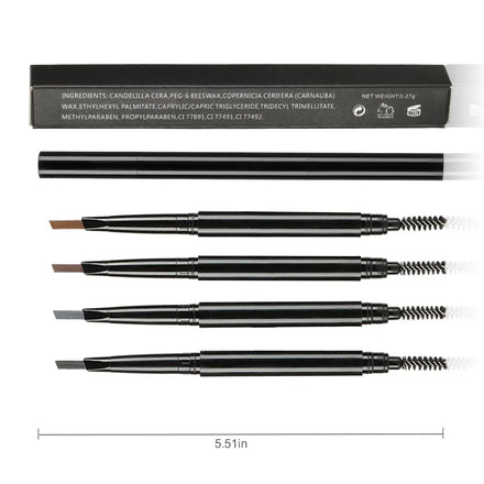 Private Label Custom Brow Pen Retractable Vegan Slim Eyebrow Pencil Cruelty Free Eyebrows Pencils Water Proof Suppliers