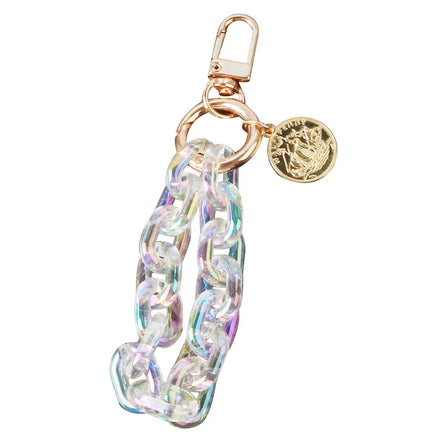 New Trend Personality Trend Transparent Laser Acrylic Chain Sweet Girl Bag Pendant Alloy Key Ring