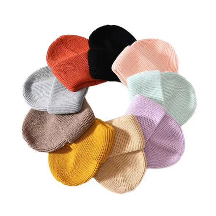 Unisex Luxury Fluffy Winter Wool Cashmere Knit Beanie Wholesale Ribbed Striped Skully Hat Custom Logo for Men Women's Beach Wear