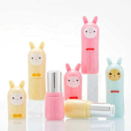 LZ Pack Stock 100pcs Yellow Green Pink Cute 12.1mm Lipstick Tube Custom Lip Balm Tubes With Box