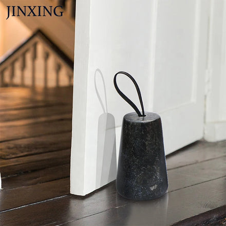 Natural Stone Marble Black Modern Door Stopper Handle Floor Stopper Decorative Heavy Weight Still Life Pattern Movable