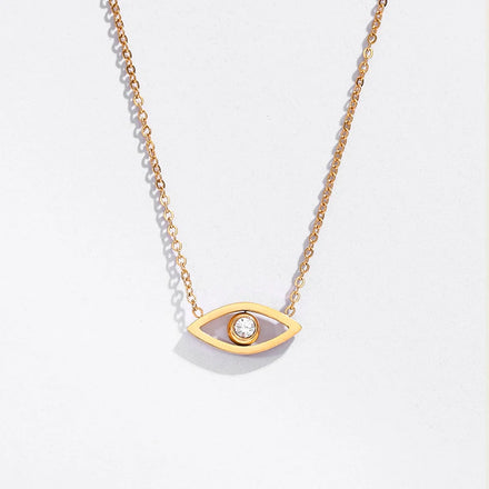 Joolim PVD 18k Gold Plated Waterproof Tarnish Free Cute Simple Cute CZ Eye Stainless Steel Necklace Fashion Jewelry