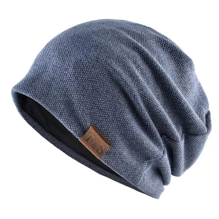 Cross Border Casual Loose Knit Hats FS Leather Standard Hats Winter Plush Outdoor Headcovering Hats for Men and Women