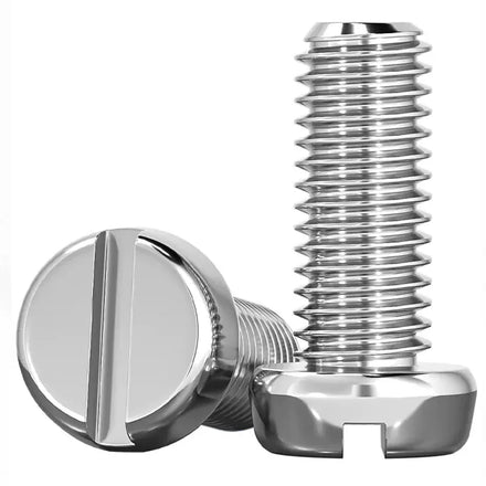 OEM Stainless Steel Slotted Pan Head Machine Screws Available in Both Metric and Inch Measurement Systems