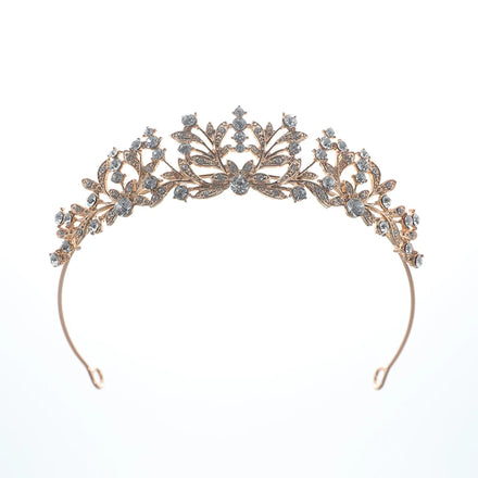 Baroque Princess Pageant Hair Crown Accessories Gold Plated Crystal Rhinestone Wedding Bridal Queen Crowns Tiara for Anniversary