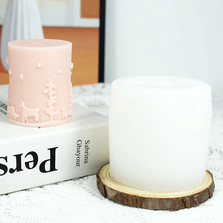 Little Elk Candle Silicone Mold DIY Handmade Cylindrical Aromatherapy Relief Candle Silicone Mold