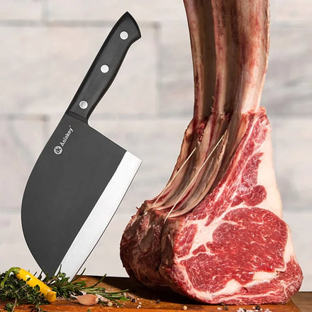 Full Tang Skin Removed Chef Butcher Handmade Forged Stainless Steel Cattle Slaughter Knife