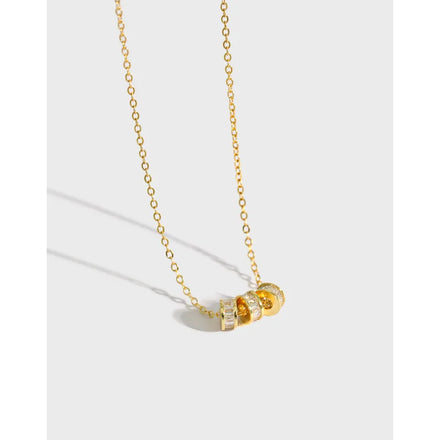 925 Sterling Silver Diamond Zircon Men Necklace Roll Charm Pendent 18K Gold Necklace Fine Jewelry Necklaces for Women Girls