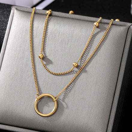VKME Women Fashion Chain 18K Gold Pendant Jewelry Designs Stainless Steel Chains Necklace