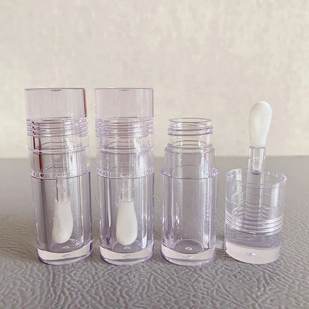 LZ Pack Stock New 100pcs Full Clear 5.5ml Liquid Lipstick Tubes Custom Label Lip Gloss Tubes and Box With Big Brush Big Wand