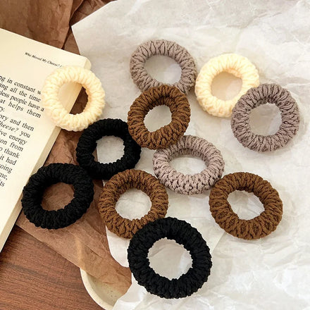 Custom logo 4.5cm 100pcs Micro Towel No Damage Wide Elastic Hair Ring Big Seamless Nylon Soft Hair Ties for Girls Thick Hair