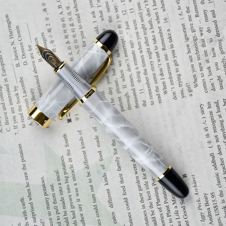 LOW MOQ Custom Print Fountain Pen Luxury Promotional Pen Big Brand Fat Executive Metal Fountain Pen With Ink Converter
