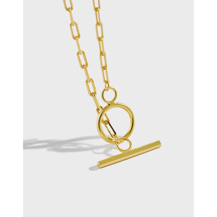 S925 Sterling Silver OT Buckle Men Necklace Personality 18K Gold Necklace Designer Choker Necklaces for Women Girls Gift