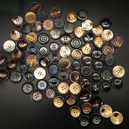 Premium Laser Custom Logo 4 Holes Resin Buttons - Low MOQ 400pcs Fast Delivery OEM 15mm 20mm Sewing Button for Brand Clothing