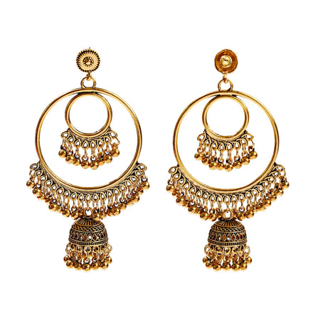 Vintage Gold Plated Zinc Alloy Bells Drop Earrings Women Children's Unisex Bohemia Ethnic Hinduism Dangle Environmental Friendly