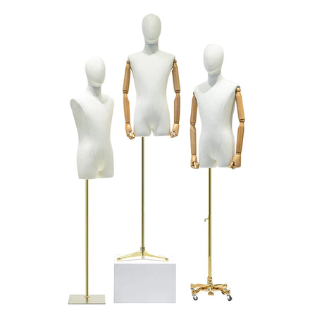 Fashion Clothing Store Mannequin Male Split Body High-end Window Display Stand With Head and Wooden Arms