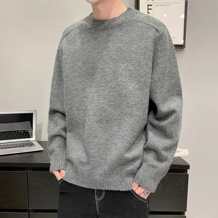 Winter 2022 Solid Color Knitted Turtleneck Sweater Men's Casual Long Sleeve Anti-Shrink Anti-Pilling