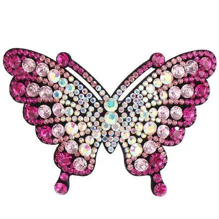 HX-235 Fashion Shiny Crystal Hair Accessories Butterfly Diamond Spring Hair Clip for Women