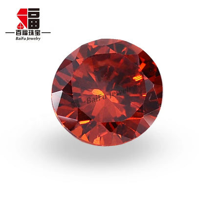 Baifu 5A Round BrilliantCut Red Cubic Zirconia 1.0-3.0mm Wholesale Loose Gemstones